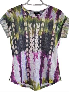Massimo Multicolor Dyed Short Sleeve Sheer Tee